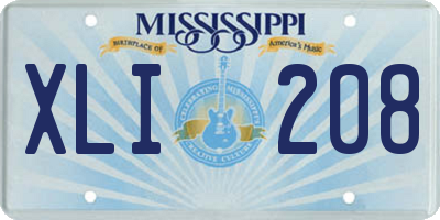 MS license plate XLI208