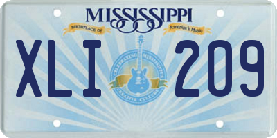 MS license plate XLI209