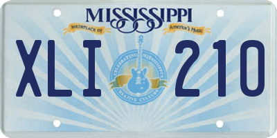 MS license plate XLI210