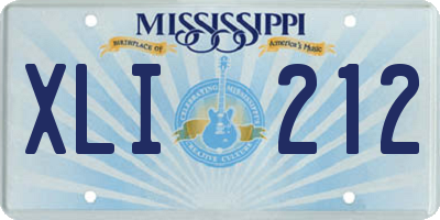 MS license plate XLI212