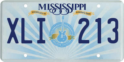 MS license plate XLI213