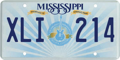 MS license plate XLI214