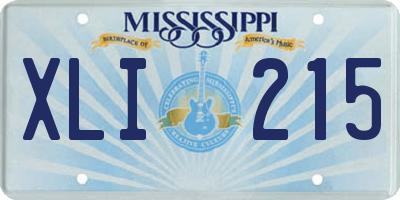 MS license plate XLI215
