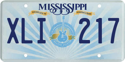 MS license plate XLI217