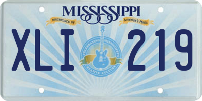 MS license plate XLI219