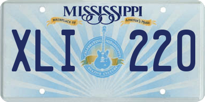 MS license plate XLI220