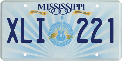 MS license plate XLI221