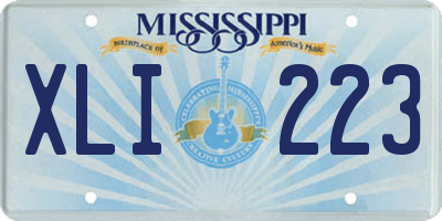 MS license plate XLI223