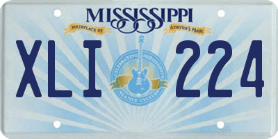 MS license plate XLI224