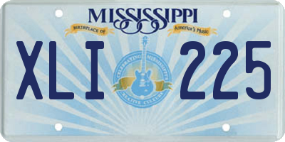 MS license plate XLI225