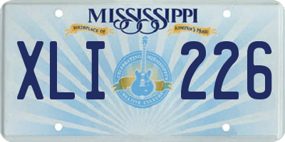 MS license plate XLI226