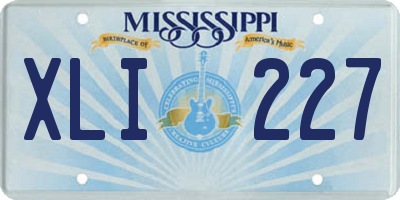 MS license plate XLI227