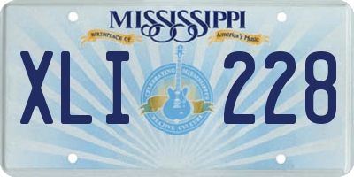 MS license plate XLI228