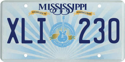 MS license plate XLI230