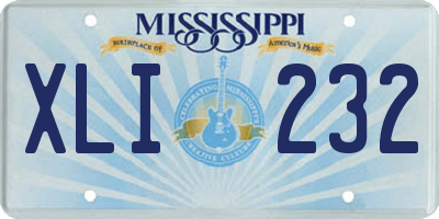 MS license plate XLI232