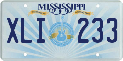MS license plate XLI233