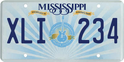 MS license plate XLI234