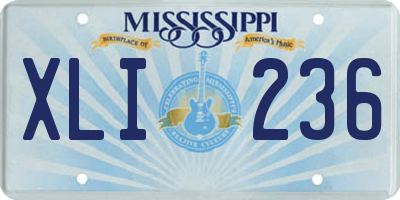MS license plate XLI236