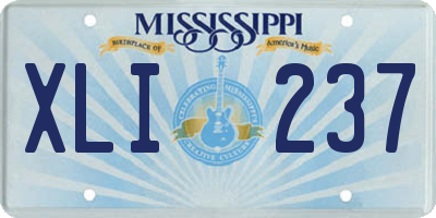 MS license plate XLI237
