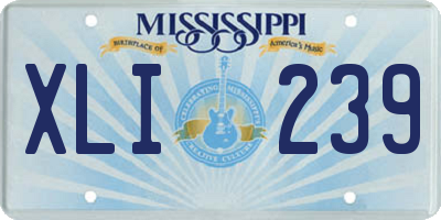MS license plate XLI239