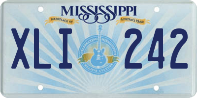 MS license plate XLI242
