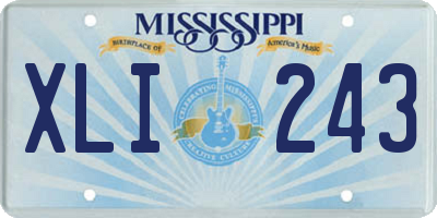 MS license plate XLI243