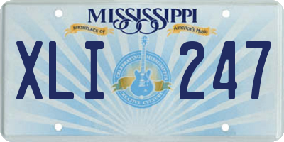MS license plate XLI247