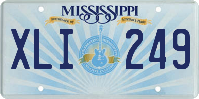 MS license plate XLI249
