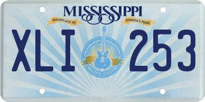 MS license plate XLI253