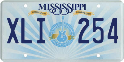 MS license plate XLI254