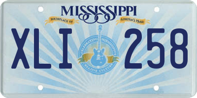 MS license plate XLI258