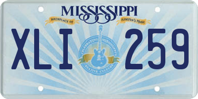 MS license plate XLI259
