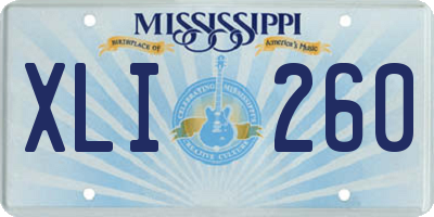 MS license plate XLI260