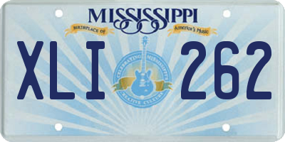 MS license plate XLI262