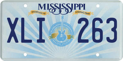 MS license plate XLI263