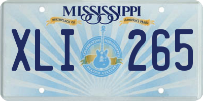 MS license plate XLI265