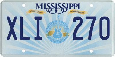 MS license plate XLI270