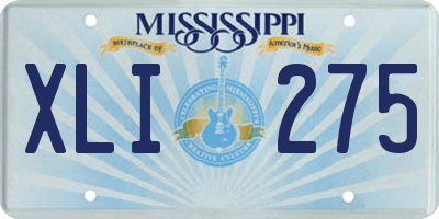 MS license plate XLI275
