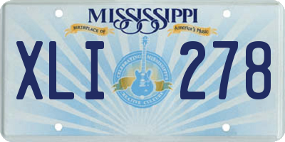 MS license plate XLI278