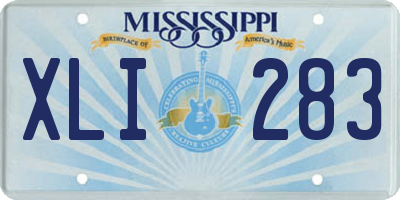 MS license plate XLI283