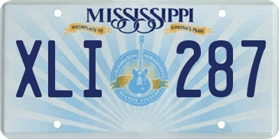 MS license plate XLI287