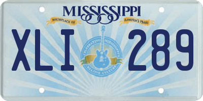 MS license plate XLI289