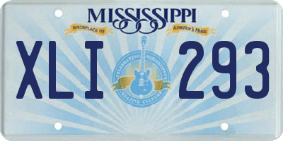 MS license plate XLI293