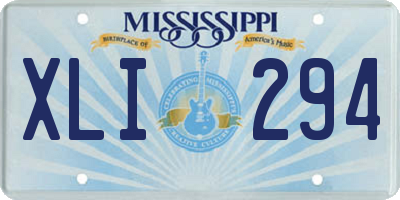 MS license plate XLI294