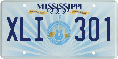 MS license plate XLI301