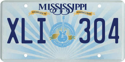 MS license plate XLI304