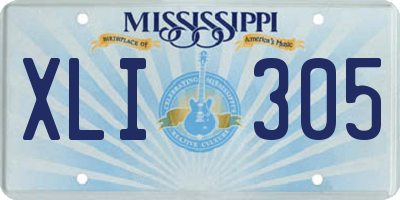 MS license plate XLI305
