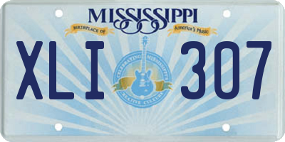 MS license plate XLI307