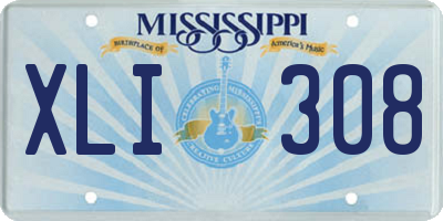 MS license plate XLI308