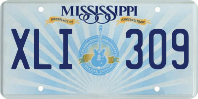 MS license plate XLI309